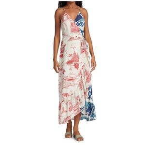 FARM RIO Two Tone Wrap Dress